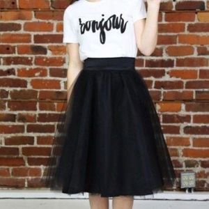 Mesh Grenadine Puffy Tulle High Waisted Skirt